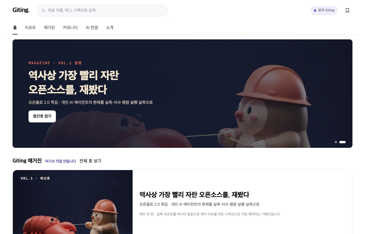 Giting — open-source reports measured from real clones