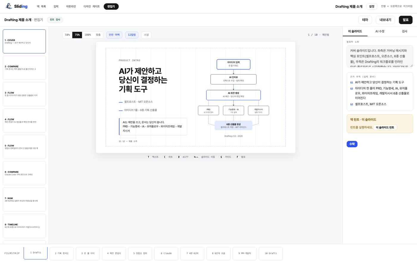 The Sliding editor